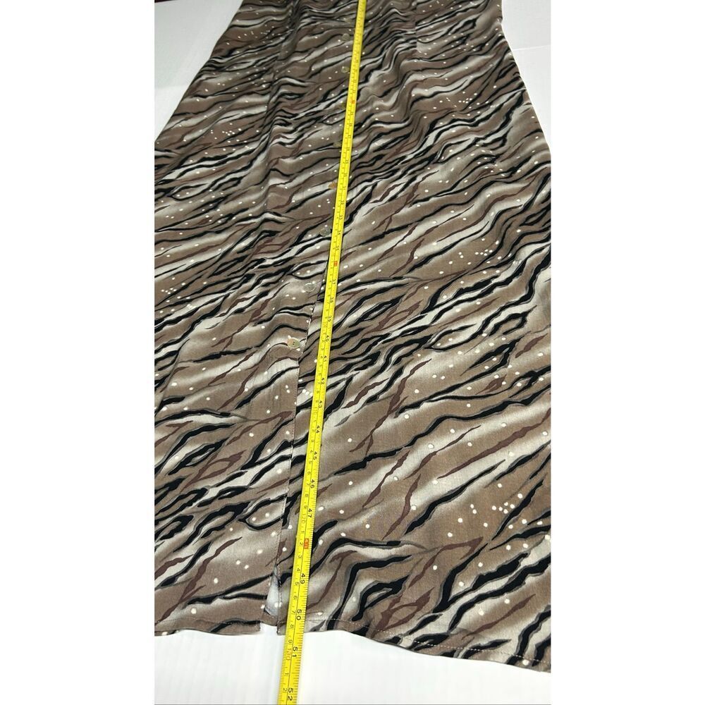 Vintage Impressions Workshop Tiger Print Sleeveless Maxi Dress XL Rayon Button F - Picture 8 of 8